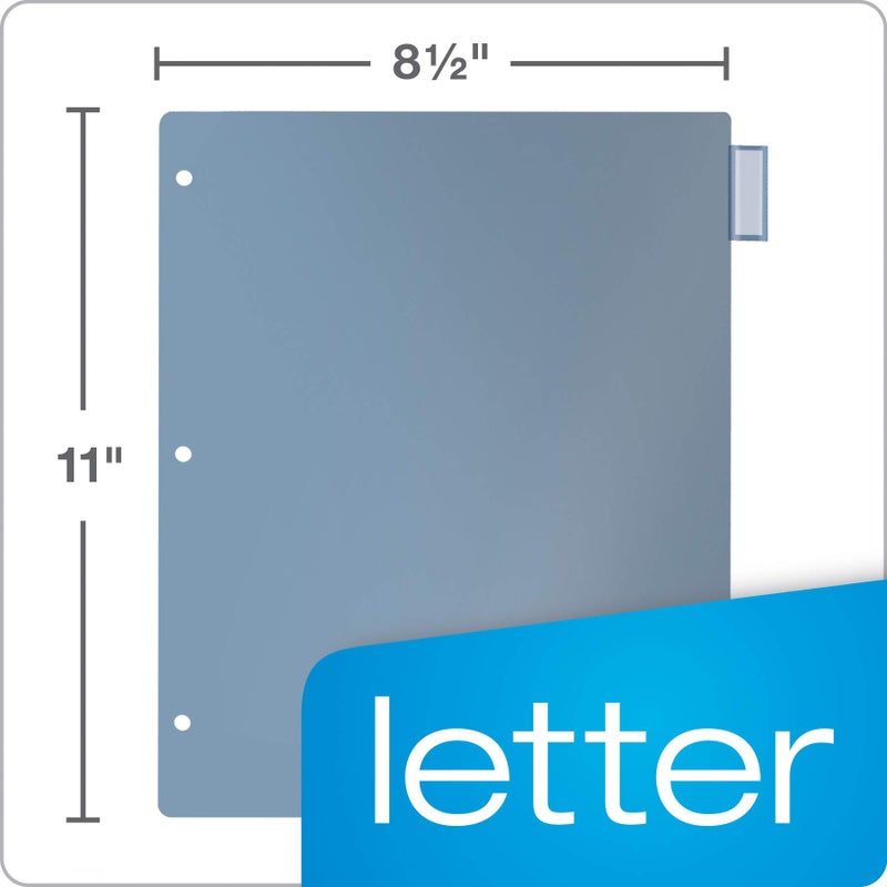 Cardinal Plastic Binder Dividers without Pockets, 5-Tab, Insertable Multicolor Tabs, Letter Size,1 Set (84018), Assorted - Image 2